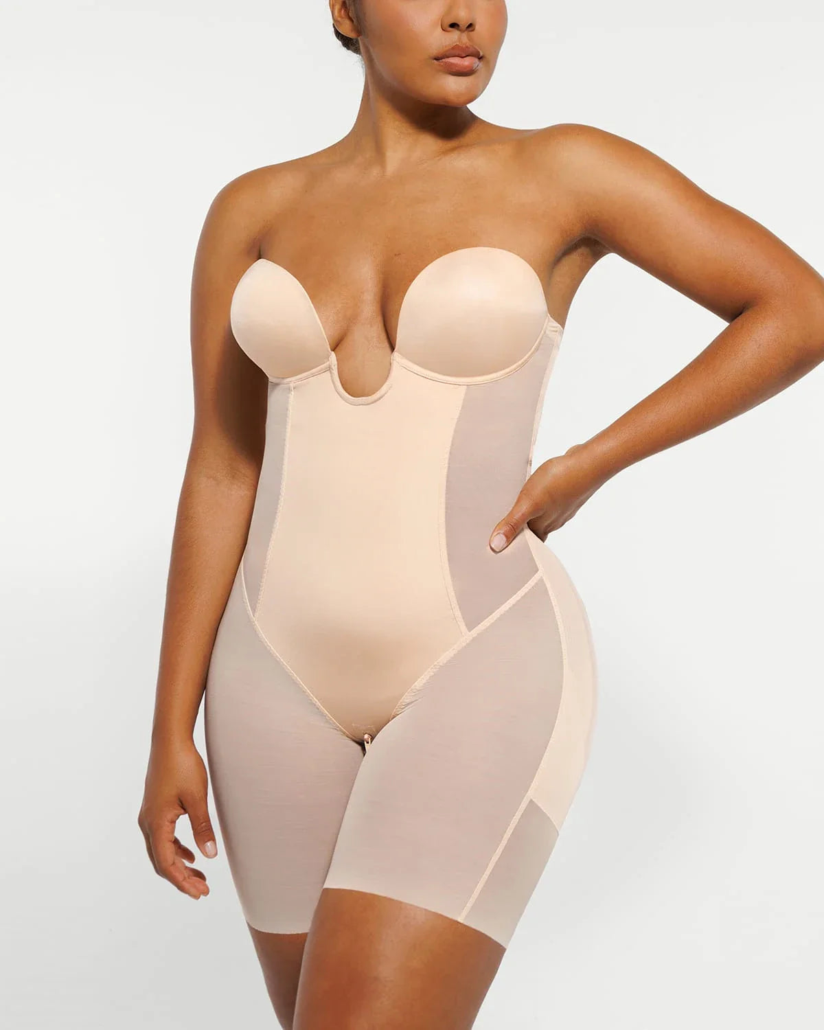 BOOT-YEAH™ MeshSmooth™ Deep Plunge Shaping Bodysuit
