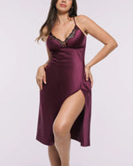 Bare Essentials™ Satin Lace Pajama Dress