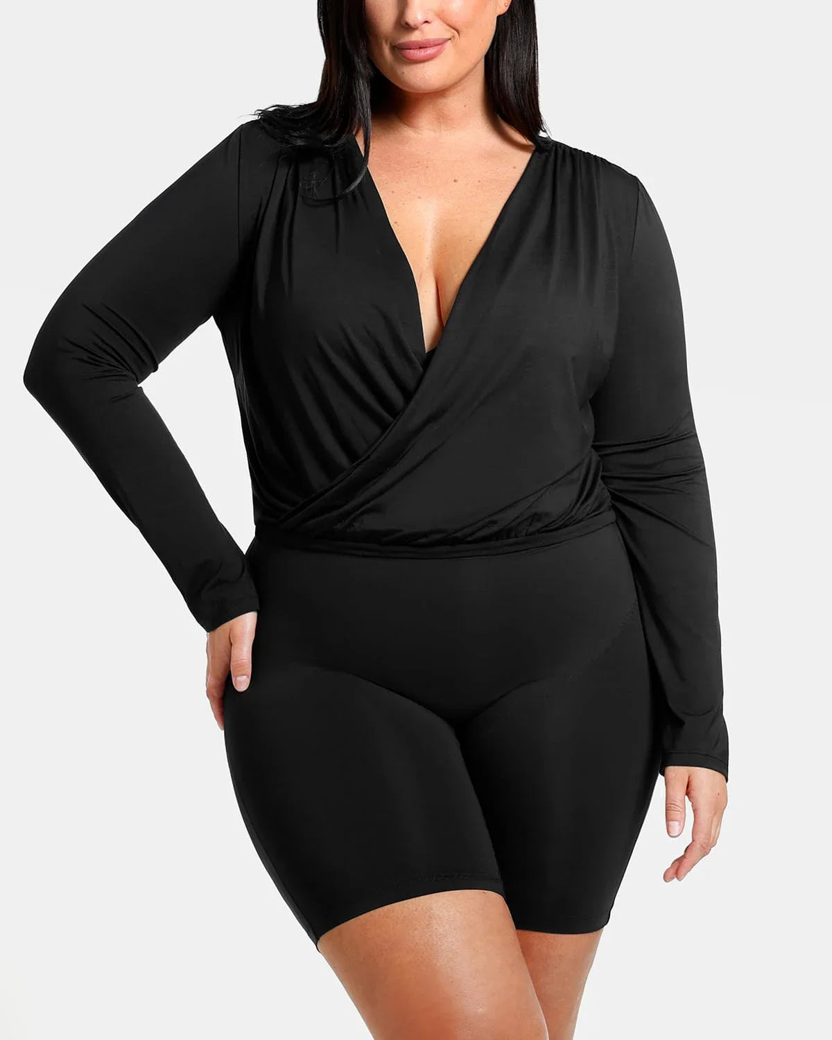 Shapewear 2-in-1 Overlapping V-Neck Top